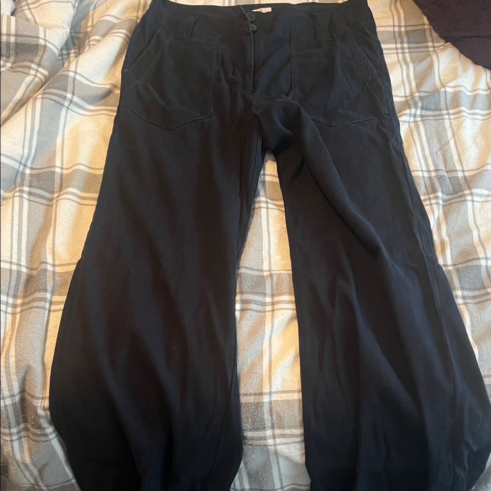 Maeve Black Wide-Leg Trousers
